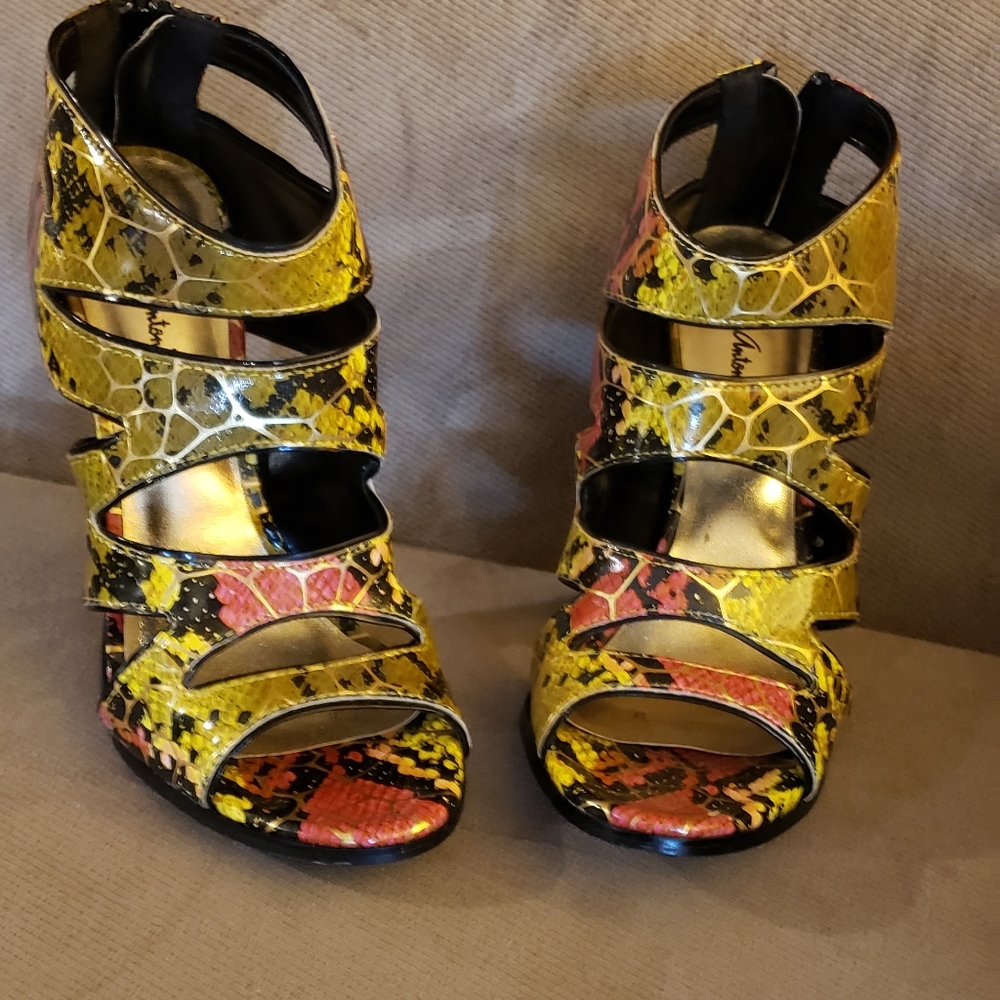 Multi color Snake Skin Michael Antonio heels.